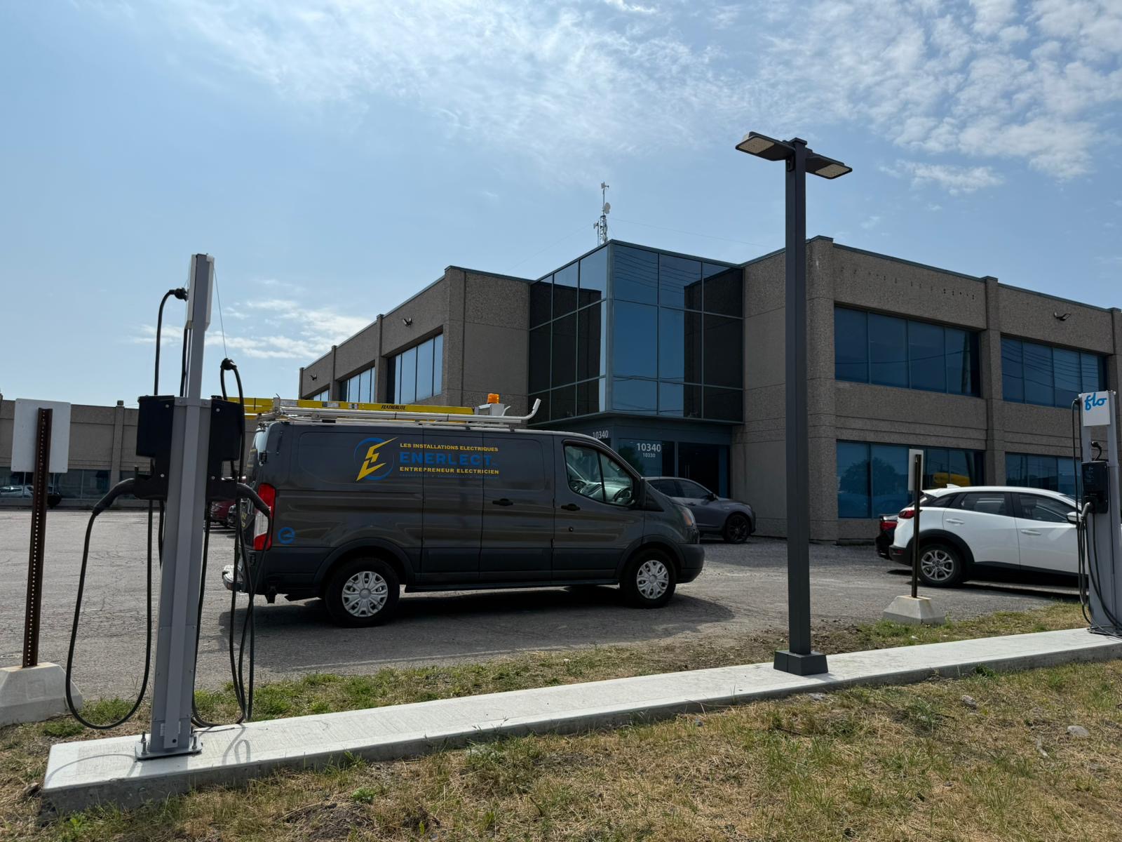 Commercial EV charging and parking-lot lighting